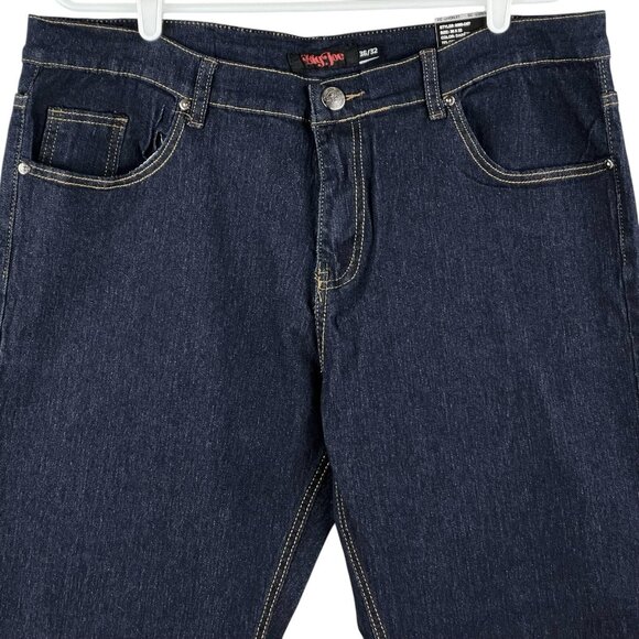 Big Joe Men's Dark Blue Denim Jeans Size 36x32 Regular Stretch Straight Leg NWT - Picture 3 of 13